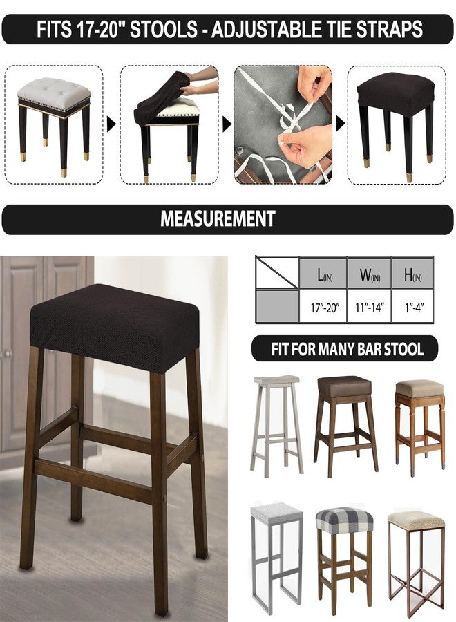 NeColorLife أغطية كراسي بار مستطيلة من NeColorLife، أغطية مقاعد قابلة للتمدد ومقاومة للماء، مناسبة لكراسي البار وكراسي جزيرة المطبخ، واقي وسادة كرسي بار أنيق، بني داكن، نقش B، عبوة من قطعتين - Image 5